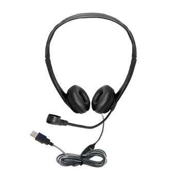 HamiltonBuhl® WorkSmart Personal Headset - USB with Steel-Reinforced Gooseneck Microphone, Leatherette Ear Cushions