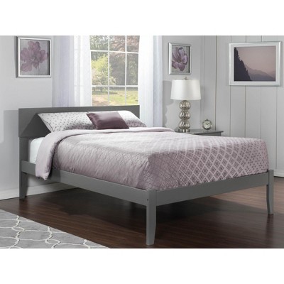 AFI Furnishings Orlando Full Platform Bed with Open Footboard and Turbo Charger in Grey