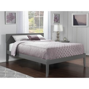 AFI Furnishings Orlando Full Platform Bed with Open Footboard and Turbo Charger in Grey - 1 of 4