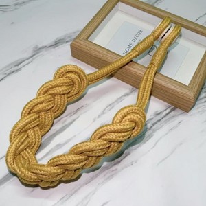 Tree City Natural Cotton Rope Curtain Tiebacks Elegant Boho Style Dark Gray - 1 of 4