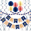 Paaaawaters Birthday party decoration - birthday set with spiral, multicolored, paper flowers for birthday banners - 3 of 4