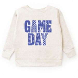 Game Day Blue Checkered - Kids Toddler Graphic Sweatshirt and Kids Youth Graphic Sweatshirt - 1 of 2