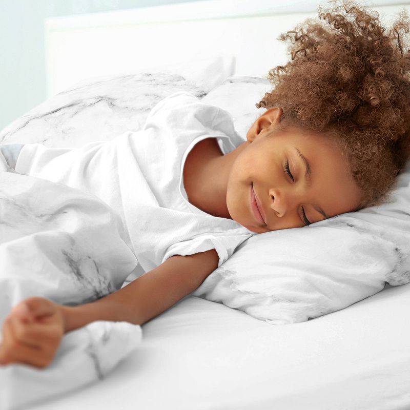 3pc Marble Full/Queen Kids&#39; Comforter Bedding Set Black and White - Sweet Jojo Designs, 6 of 8