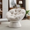 FONTOI Oversized Swivel Accent Chair, Swivel Barrel Chair, Upholstered Wingback Chair for Bedroom Living Room, Beige, 33"*31.5"*37" - 4 of 4