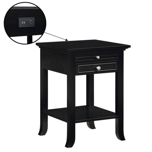 Breighton Home American Heritage Logan Single Drawer End Table with Charging Station and Pull-Out Shelf - image 1 of 4