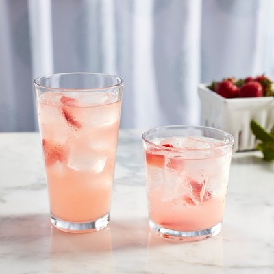 Libbey Flare 16-Piece Clear Glass Tumbler and Rocks Set