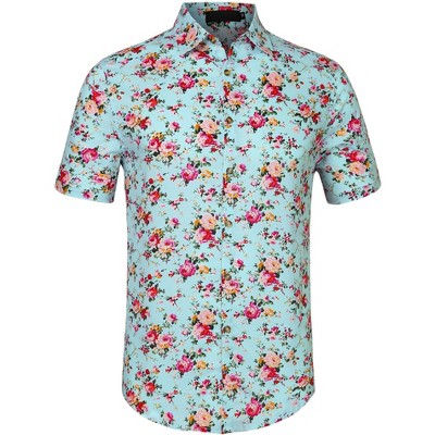 mens short sleeve button down hawaiian shirts