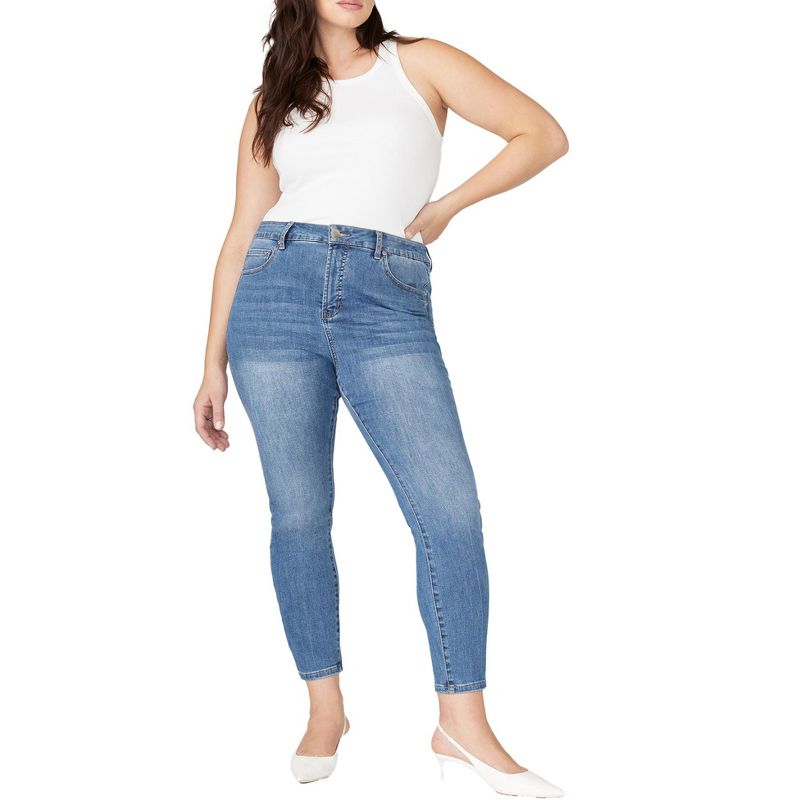 ELOQUII Women's Plus Size The Morgan Super Stretch Skinny Jean, 1 of 2