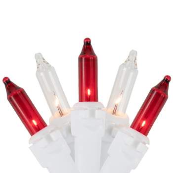 Northlight 100ct Red and Clear Mini Icicle Christmas Lights- 5.75ft, White Wire