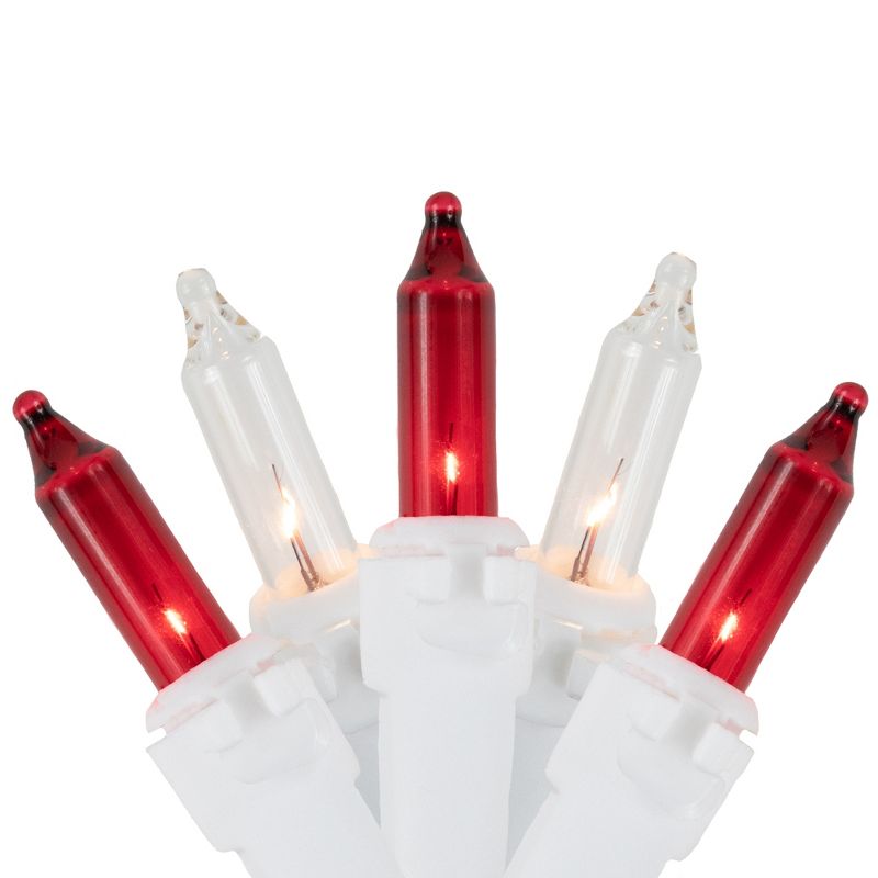 Northlight 100ct Red and Clear Mini Icicle Christmas Lights- 5.75ft, White Wire, 1 of 5