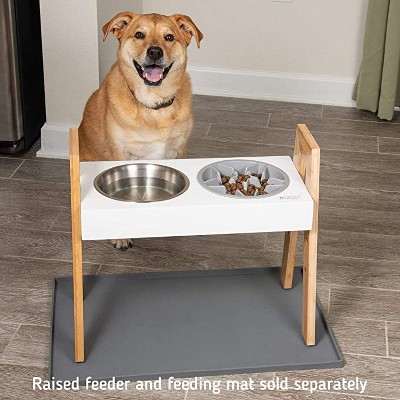 Gray 2-Cup Slow Feed Dog Bowl Insert for Raised Feeders