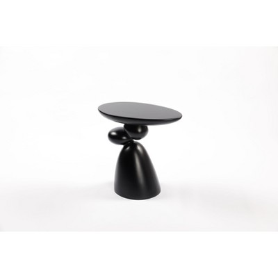 NicBex Modern Fiberglass Stone Coffee End Table, Minimalist Corner Table with Decoration, Home Decor for Living Room, Guestroom