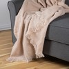 Northlight Light Coffee Throw Blanket with Fringe 50" x 60" - 3 of 4