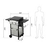 Coolbibila-2-Burner Propane Gas BBQ Grill, Outdoor Grill Station With High Power Output Of 24600BTU, Iron BBQ Grill With Smoker - 4 of 4