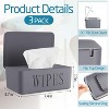 3 Pack Baby Wipes Dispenser Holder, Refillable Wipe Container for Bathroom Office and Car Storage - 2 of 4