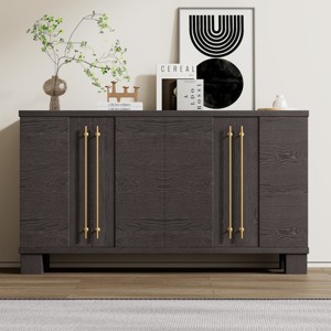 Storage Cabinet With Adjustable Shelves And Gold Handles,Traditional Style Cabinet,Dining Room Cabinet,Living Room Cabinet-Maison Boucle - 1 of 4