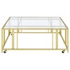 Coaster,Adri Square Glass Top Coffee Table with Casters - 2 of 4