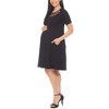 Women's Crisscross Neckline Maternity Dress with Pockets -White Mark - 2 of 3