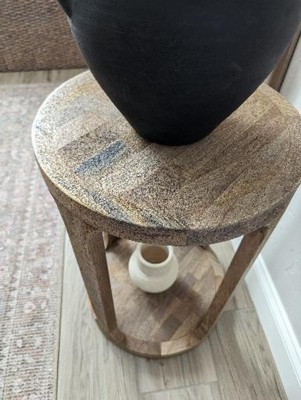 Castalia Round Accent Table Natural Wood - Threshold™ : Target