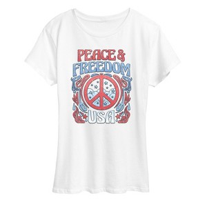 Women's - Instant Message - Peace And Freedom Short Sleeve Graphic T-Shirt - 1 of 4