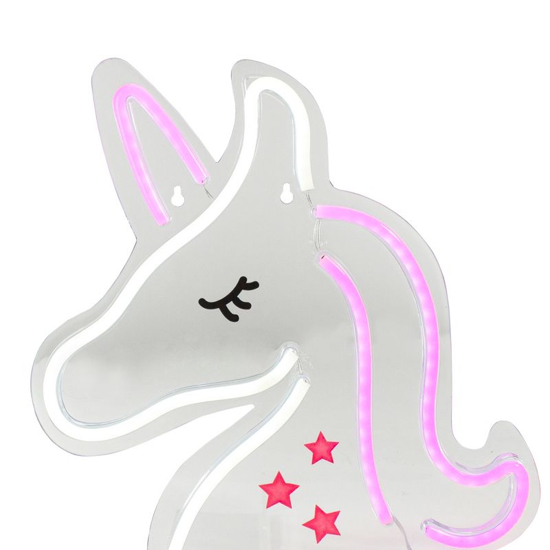 Northlight 13" White and Pink LED Neon Style Unicorn Wall Sign, 2 of 4
