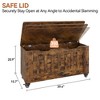Wooden shoe changing stool，Storage Chest with 4 Wheels,  Storage Trunk with 2 Safety Hinges, Round Corner,  for Entryway, Living Room - 2 of 4
