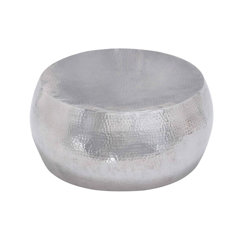Contemporary Silver Drum Coffee Table Silver - Olivia &#38; May, 1 of 5