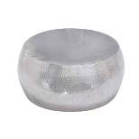Contemporary Silver Drum Coffee Table Silver - Olivia & May