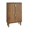 Freestanding Pine Wood Shoe Storage Cabinet with 2 Flip Drawers, Freestanding Organizer for Entryway, Hallway, Shoe Cabinet - 3 of 4