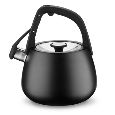 Cuisinart 2qt Stainless Steel Stovetop Kettle Matte Black CKS-25MBK: Whistling Tea Kettle, Large Handle, Flip-Up Spout