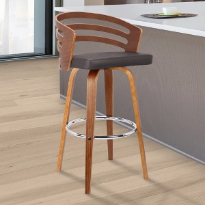 Armen Living Jayden Barstool Walnut and Brown 30 in Seat Height - 1 of 4