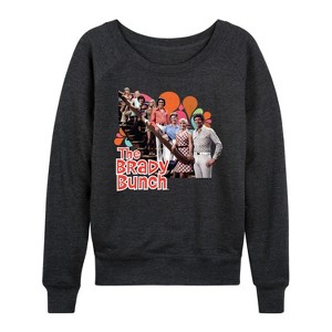 Women's - The Brady Bunch - Family Photo Lightweight French Terry Wide Neck Long Sleeve Shirt - 1 of 4