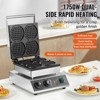 VEVOR Commercial Waffle Maker, 4PCS Round Waffle Baker Machine,1750W Non-Stick Stainless Steel Belgian Waffle Iron with Temperature and Time Control - 3 of 4