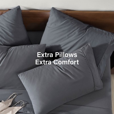 Coconut Milk Queen Solid Microfiber 6-Piece Sheet Set