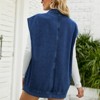 Women's Oversized Denim Vest Sleeveless Denim Jackets Nashville Outfits Oversized Cowgirl Jacket Jean Vest with Side Pocket - 3 of 4