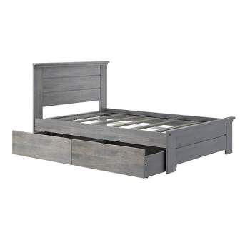 Max & Lily Farmhouse Full Bed with Panel Headboard with Storage Drawers