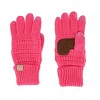 C.C Kids' One Size Fits Most Solid Cable Knit Touchscreen Gloves - 2 of 3