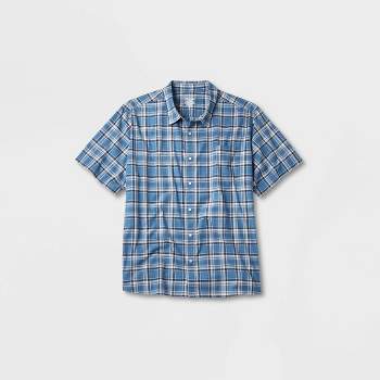 Men's Big & Tall Short Sleeve Button-Down Shirt - Goodfellow & Co™ Blue 4XL