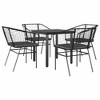 vidaXL 3 Piece Patio Dining Set - Black Poly Rattan Furniture with Cushions & Glass Tabletop- Perfect for Outdoor - 3 of 4