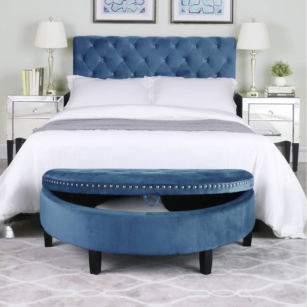 Photos - Pouffe / Bench Kelly Storage Ottoman Teal - Chic Home Design
