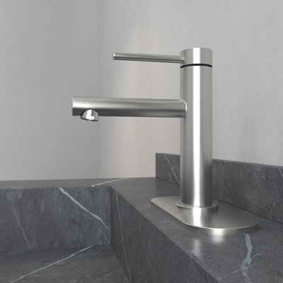Brushed Nickel Single Handle Low-Arc Bathroom Faucet