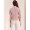 Allegra K Women's Regular Fit Shawl Collar Open Front Short Sleeve Work Office Suit Blazer - 4 of 4