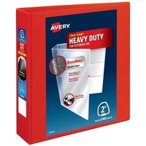Avery Heavy-Duty View 3 Ring Binder, 2" One Touch EZD Rings, 1 Red Binder (79225) - 1 of 4