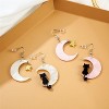 Moonlit Cat Silhouette Earrings - Whimsical Asymmetric Design with Crescent Moon and Playful feline Charm - 3 of 4