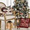 Joy Christmas Let It Snow Snowman Reindeer Throw Pillow Covers, 18 x 18 Inch Xmas Snowflake - 4 of 4