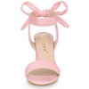 Allegra K Women's Back to College Faux Suede Open Toe Ankle Tie Back Chunky Heel Sandals - 2 of 4