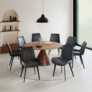 WJSHome Modern Dining Chairs Set of 8, Minimalist Kitchen & Dining Room Chairs, Upholstered PU Leather Cushion Seat and Sturdy Metal Legs - 1 of 4