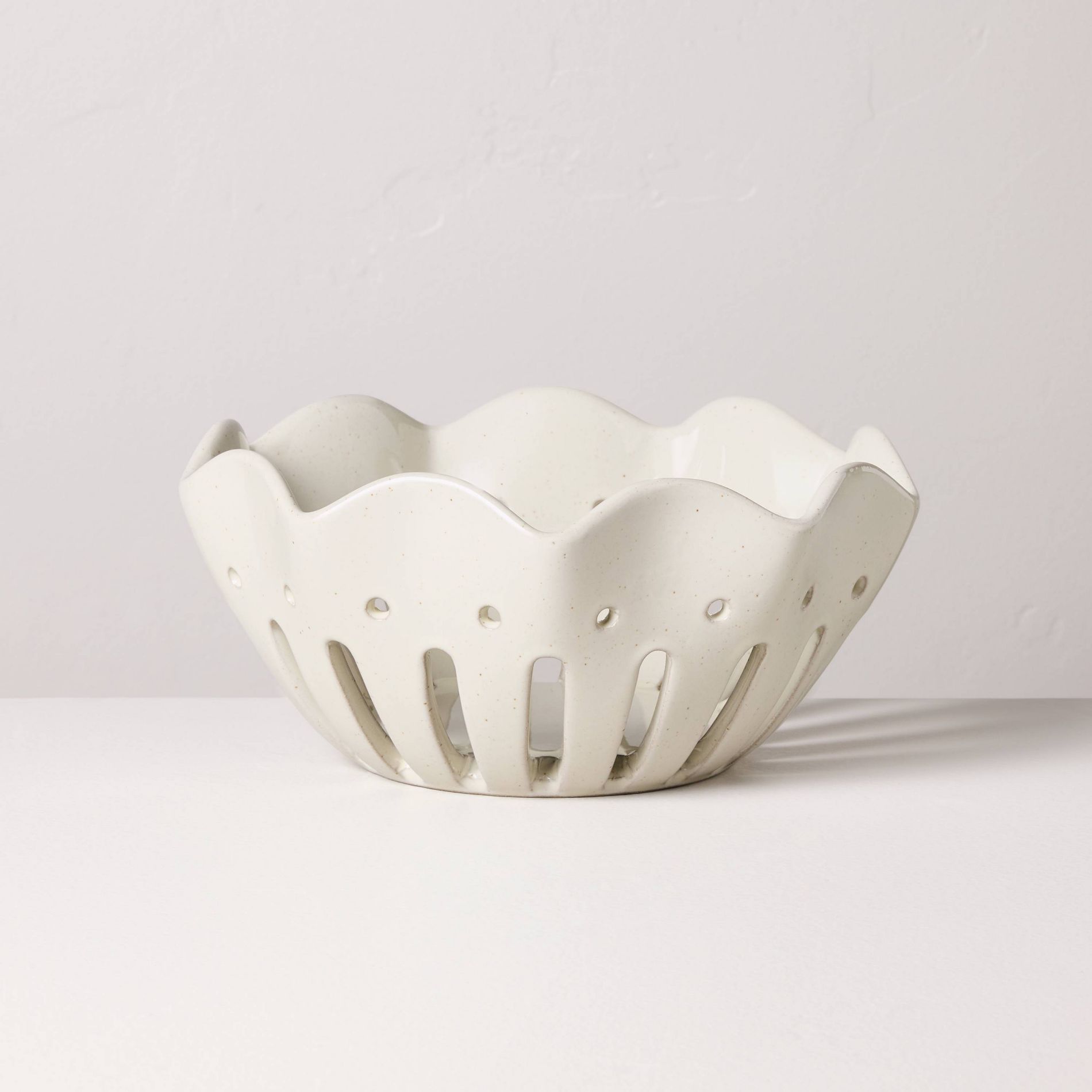 Large Wavy Edge Berry Bowl Sour Cream - Hearth & Hand™ with Magnolia