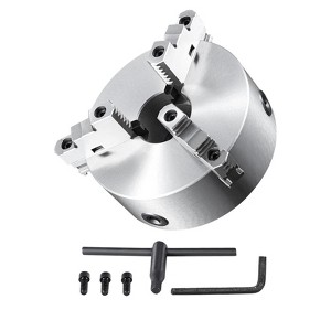 VEVOR 3-Jaw Lathe Chuck, 10'', Self-Centering Lathe Chuck, 0.24-9.84 in/6-250 mm Clamping Range with T-key Fixing Screws Hexagon Wrench, Silver - 1 of 4
