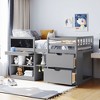 NicBex Twin Size Low Loft Bed with Pull-out Desk Pine Bed Frame with Blackboard, Shelves, Drawers, Ladder and Guardrail, Space Saving - 2 of 4